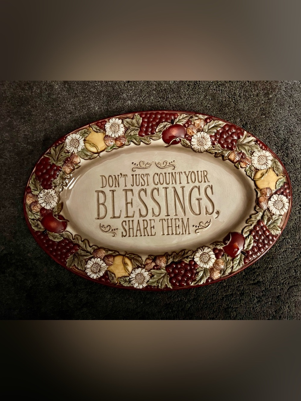 Grasslands Road "Count Your Blessings" 17" Harvest Platter